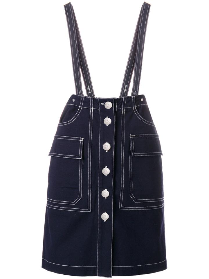 Lf Markey Fitted Button Skirt - Blue
