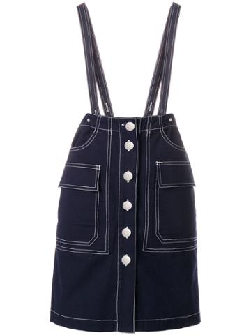 Lf Markey Fitted Button Skirt - Blue