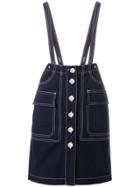 Lf Markey Fitted Button Skirt - Blue
