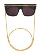 Stella Mccartney 'falabella' Oversized Sunglasses, Women's, Black, Acetate/metal