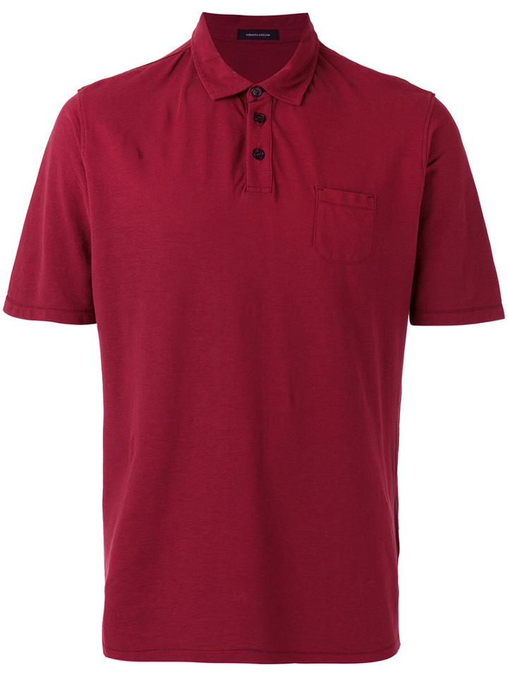Roberto Collina Chest Pocket Polo Shirt, Men's, Size: 50, Red, Cotton
