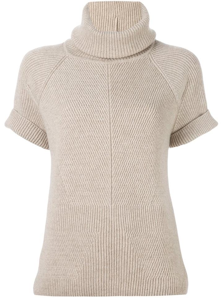 Giorgio Armani Roll Neck Knitted Top, Women's, Size: 44, Nude/neutrals, Cashmere