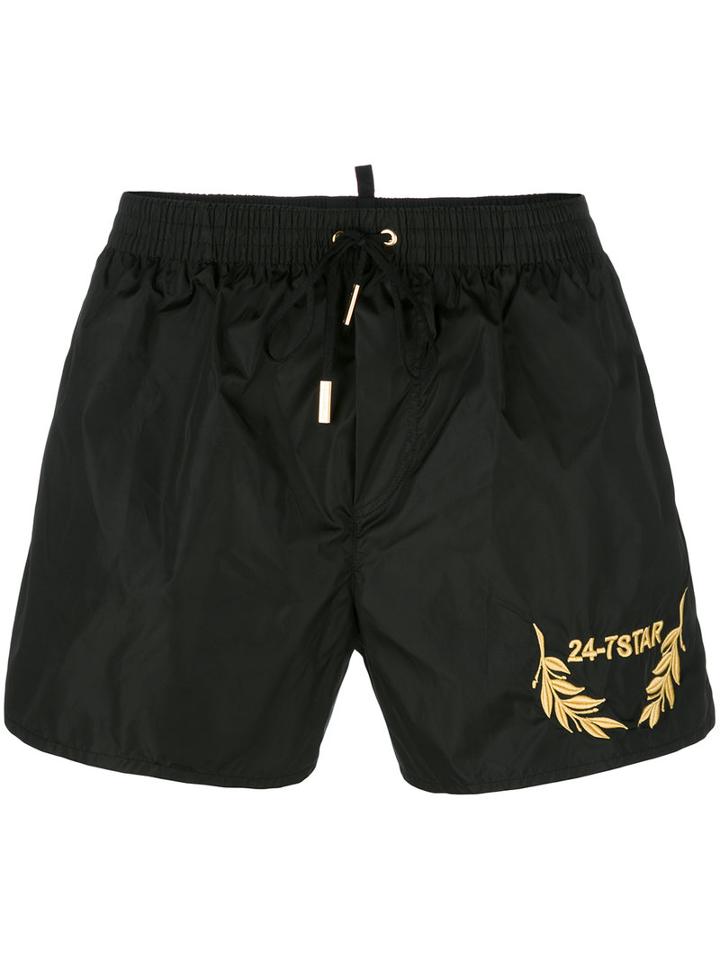 Dsquared2 24-7 Star Swim Shorts, Men's, Size: 54, Black, Polyamide