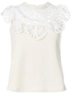 See By Chloé Scalloped-collar Top - Nude & Neutrals