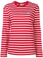 Maison Kitsuné Striped Longsleeved T-shirt - Red