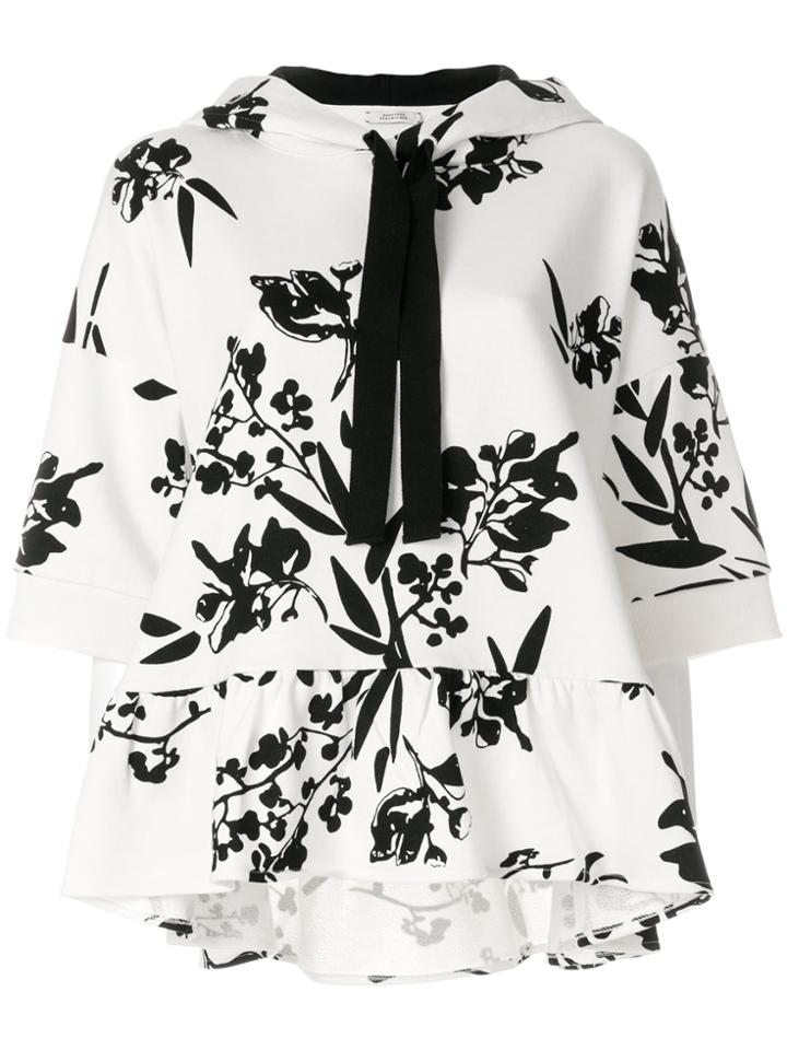 Dorothee Schumacher Floral Print Short Sleeve Hoodie - White