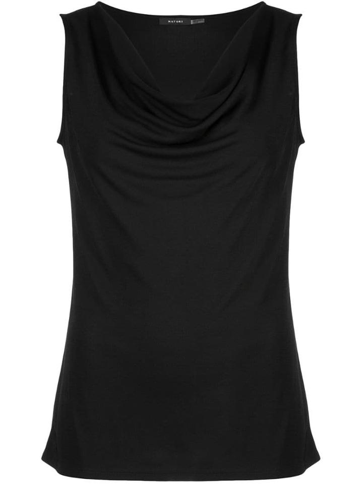Natori Cowl Neck Tank Top - Black