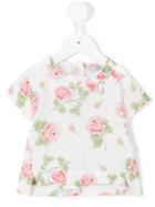 Monnalisa - Rose Print T-shirt - Kids - Viscose - 24 Mth, White