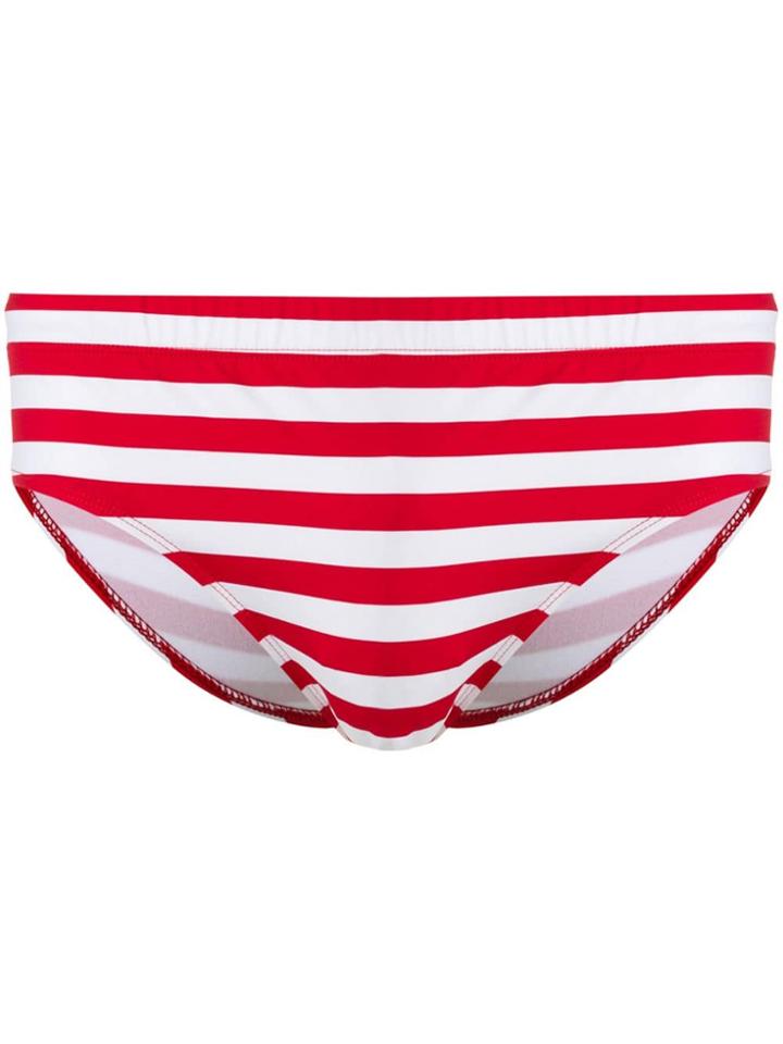 Ron Dorff Striped Swim Trunks - Red