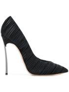 Casadei Pleated Pointed Pumps - Black