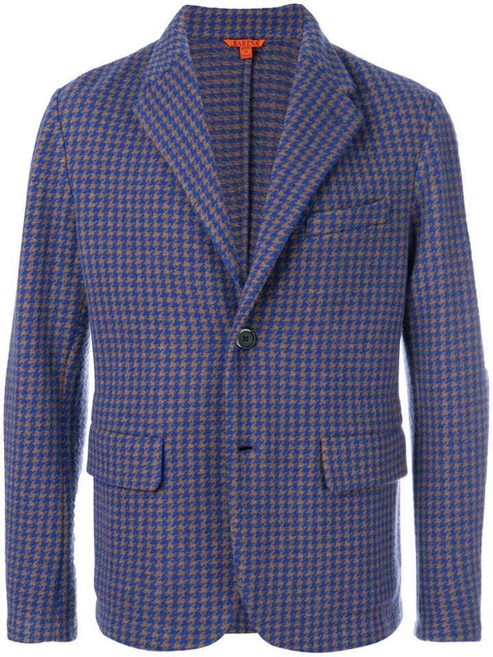Barena Houndstooth Pattern Blazer - Blue