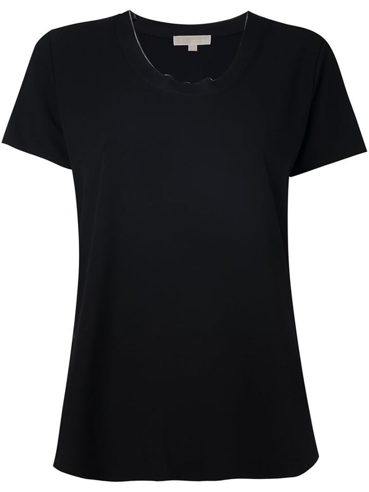 Michael Michael Kors Round Neck T-shirt, Women's, Size: Medium, Black, Polyester/spandex/elastane