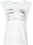 Pam & Gela - Printed Face T-shirt - Women - Cotton/polyester/rayon - M, Women's, White, Cotton/polyester/rayon