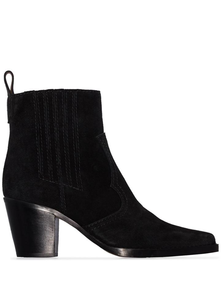 Ganni Western-style Ankle Boots - Black