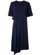 Muveil Ruffled Detailing T-shirt Dress, Women's, Size: 36, Blue, Cotton/polyester/polyurethane