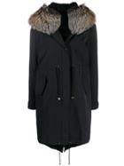 Liska Oversized Fur-lined Coat - Blue