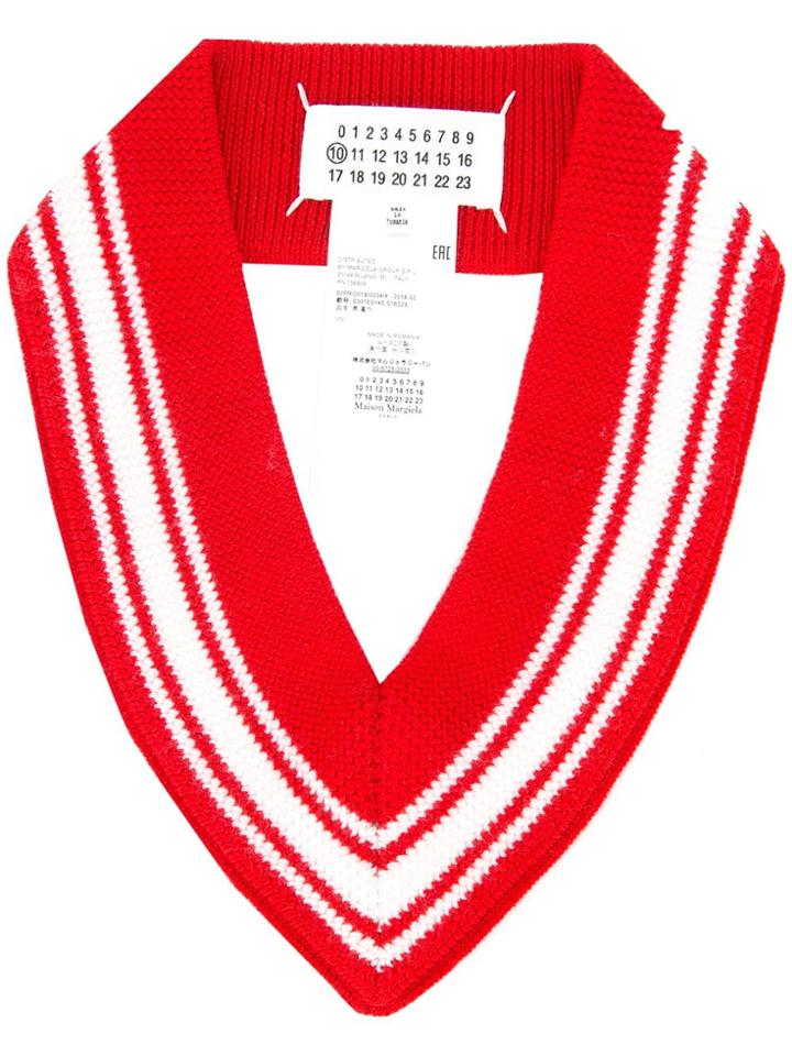Maison Margiela Ribbed V-neck Collar - Red