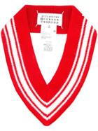 Maison Margiela Ribbed V-neck Collar - Red