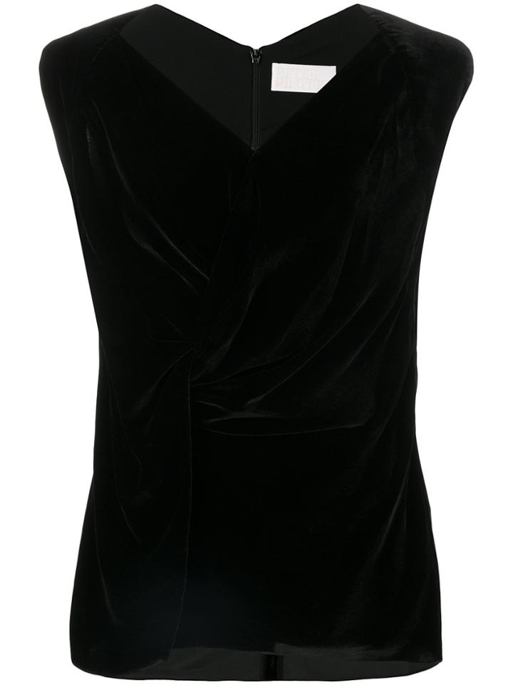 Peter Pilotto Velvet Sleeveless Wrap Top - Black