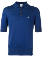 Vivienne Westwood Man - Embroidered Logo Polo Shirt - Men - Cotton - L, Blue, Cotton