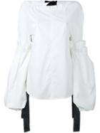 Marni Detachable Sleeve Poplin Top, Women's, Size: 40, White, Cotton
