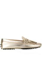 Tod's Fringed Driving Loafers - Gold