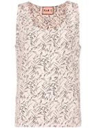 Plan C Leaf Print Vest - Pink