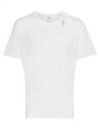 Saint Laurent Card Logo Print Cotton T Shirt - White