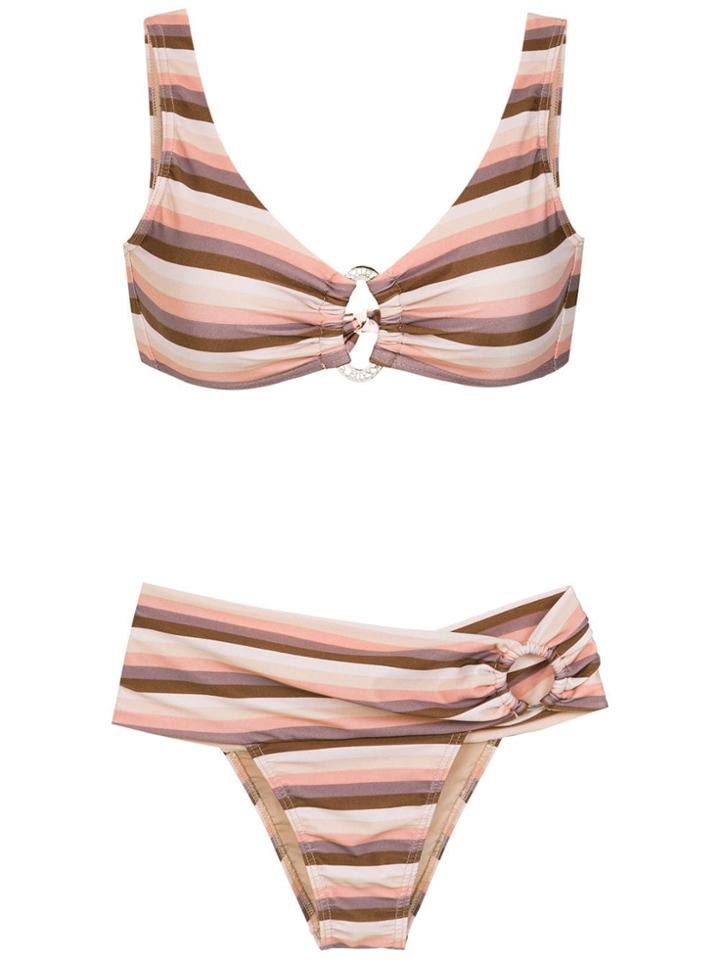 Amir Slama Striped Bikini - Neutrals