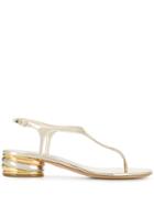 Casadei Block Heel Sandals - Gold