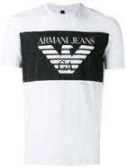 Armani Jeans Logo Print T-shirt, Men's, Size: Medium, White, Cotton