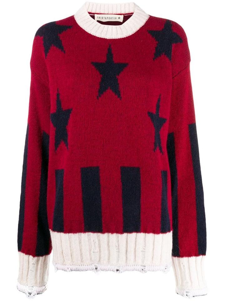 Shirtaporter Star Pattern Jumper - Red