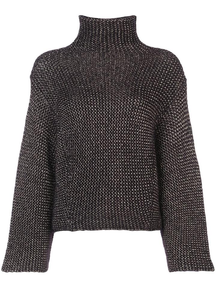 Tomorrowland Metallic Turtleneck Sweater - Blue