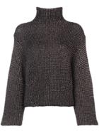 Tomorrowland Metallic Turtleneck Sweater - Blue