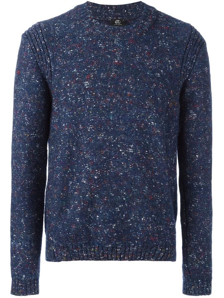 Ps By Paul Smith Flocked Ribbed Pullover, Men's, Size: Xl, Blue, Silk/alpaca/merino