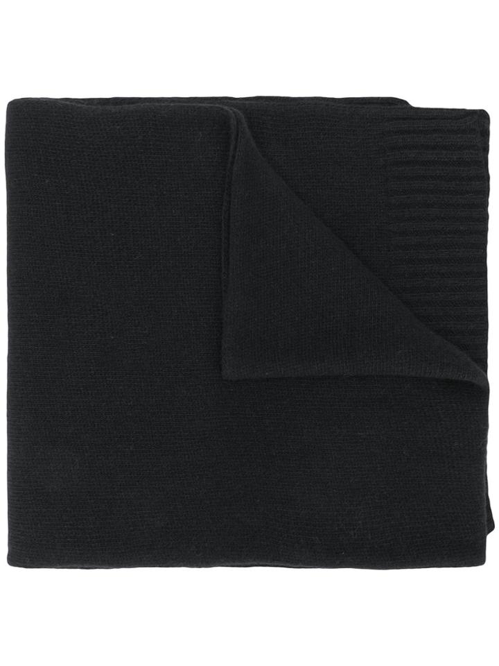 Fendi Logo Embroidered Scarf - Black