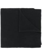 Fendi Logo Embroidered Scarf - Black