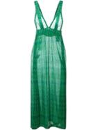 Missoni Zig Zag Knit Maxi Dress, Women's, Size: 42, Green, Rayon/cupro/polyester