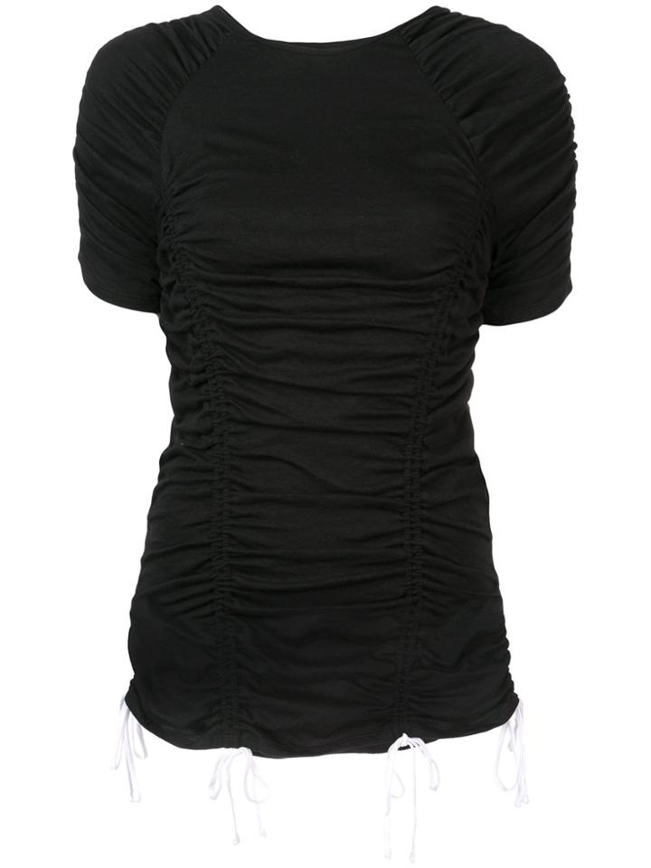 Cinq A Sept Drawstring Ruched Top - Black