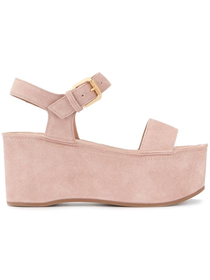L'autre Chose Platform Wedge Sandals - Pink