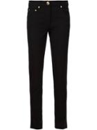 Moschino Slim Fit Trousers, Women's, Size: 38, Black, Polyester/triacetate