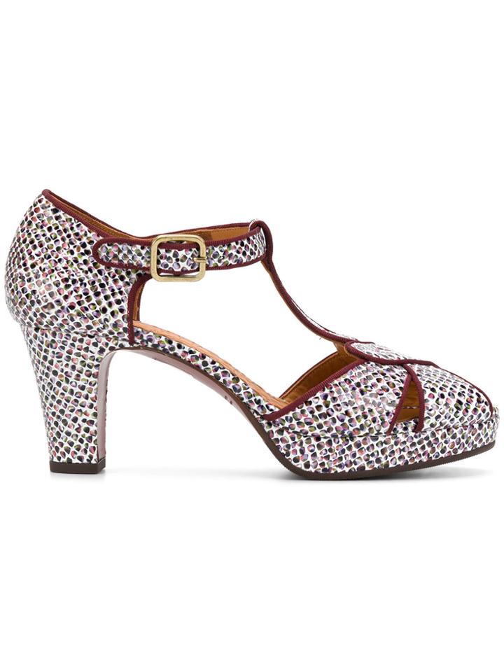 Chie Mihara Snake-effect Sandals - White