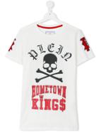 Skull Print T-shirt - Kids - Cotton - 16 Yrs, White, Philipp Plein Kids