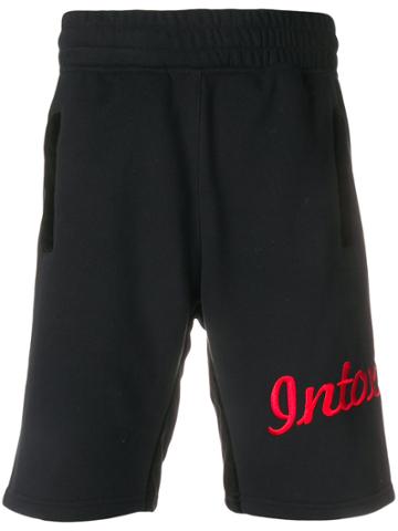 Intoxicated Logo Embroidered Track Shorts - Black