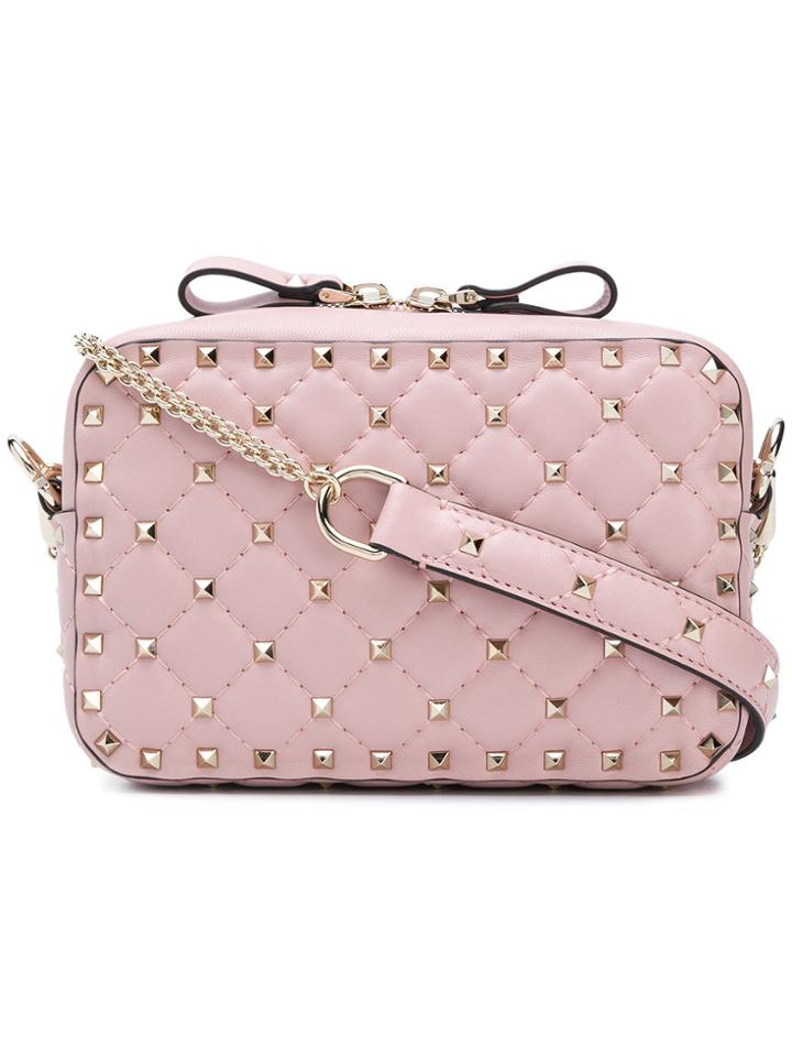 Valentino Quilted Rockstud Camera Bag - Pink & Purple