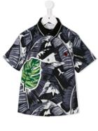 Dolce & Gabbana Kids Tropical Print Polo Shirt, Toddler Boy's, Size: 5 Yrs, Black