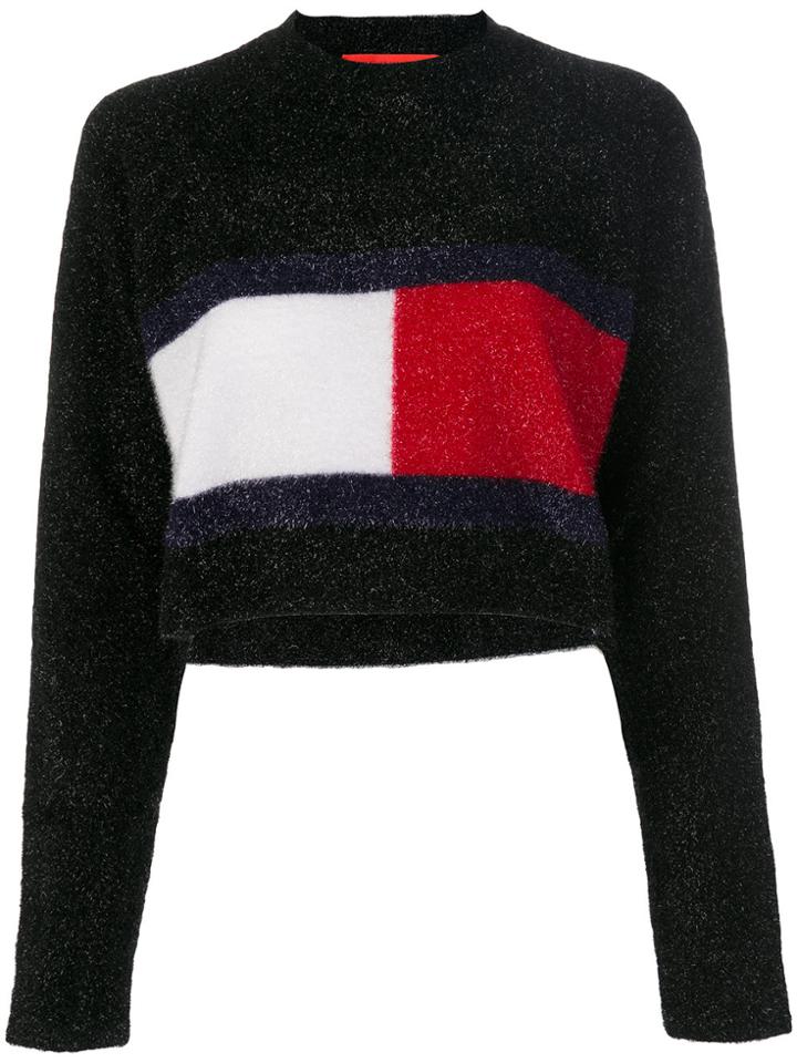 Hilfiger Collection Lurex Flag Sweatshirt - Black