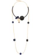 Marni Geometric Shapes Double Necklace - Metallic