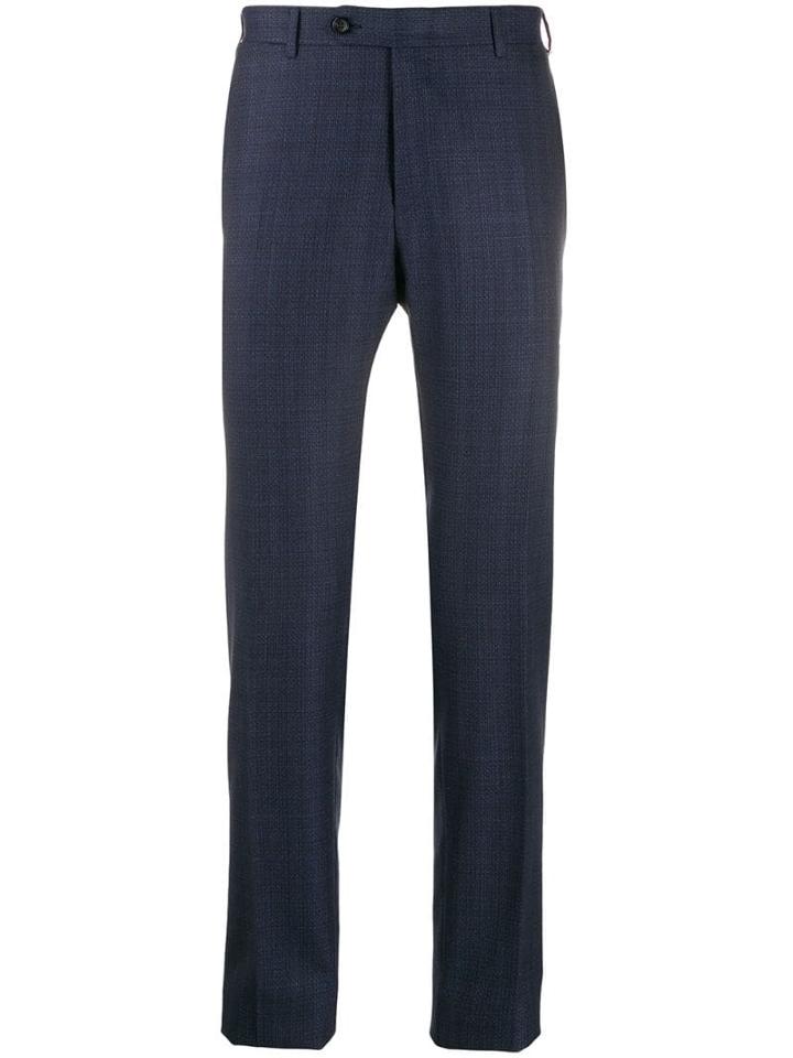 Canali Slim Fit Wool Trousers - Blue