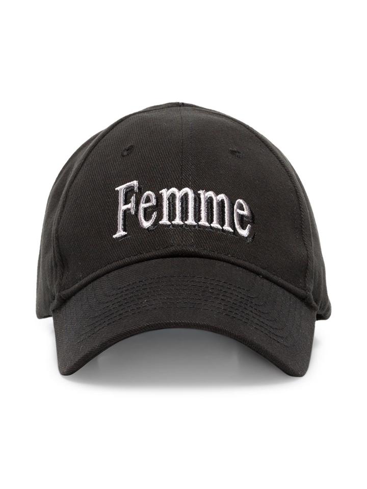 Balenciaga Black Femme Embroidered Baseball Cap